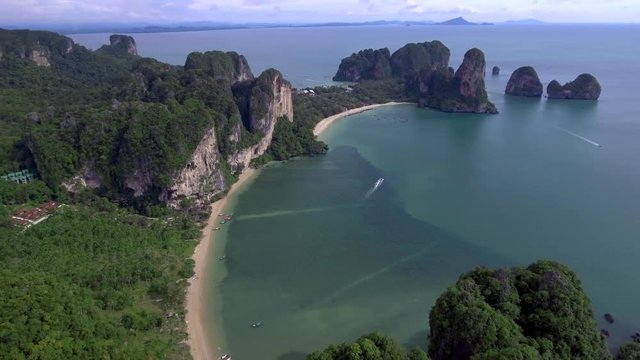 Railey Beach in Krabi, Thailand, aerial view