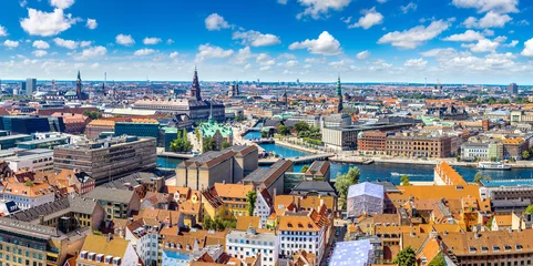 Selbstklebende Fototapete Skandinavien Kopenhagen-Panorama