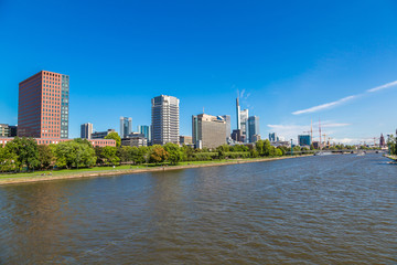 Fototapeta premium Financial district in Frankfurt