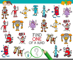 Fototapeta premium one of a kind game with robots fantasy characters