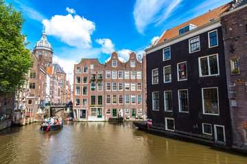 Canal and St. Nicolas Church in Amsterdam