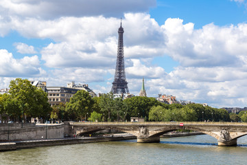 Seine and Eiffel tower in Paris