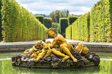 Fountain in the gardens of the Versailles Palace