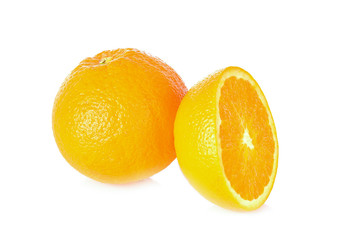 Orange, orange slice on white background