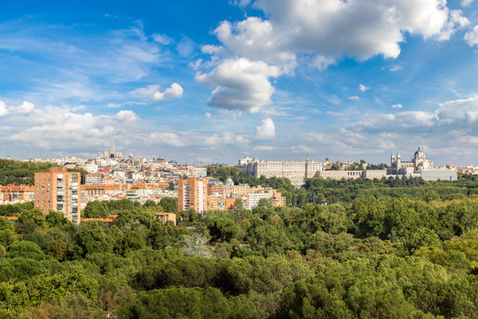 Skyline view of Madrid, Spain