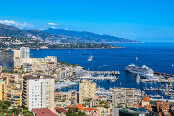 Naklejka na ściany i meble Panoramic view of Monte Carlo, Monaco