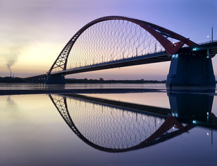 Bugrinsky Bridge over the River Ob, Novosibirsk, Russia