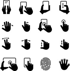 Hand Gestures Icons - Black Series