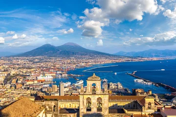 Fotobehang Napels Napels en de Vesuvius in Italië