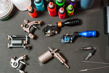 Tattoo artist working place