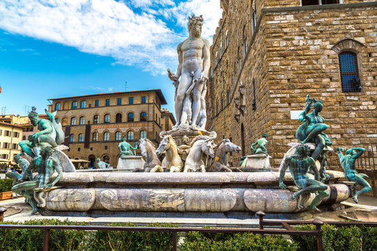 The Fountain Of Neptune In Florence