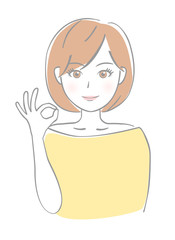 若い女性　オッケー