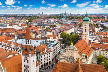 Naklejka na ściany i meble Aerial view of Munich