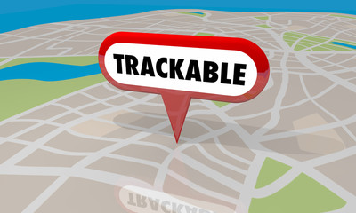 Trackable Map Pin Location Tracking Logistics 3d Illustration