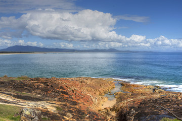 Fototapeta na wymiar south west rocks New South wales and the beach on Trial Bay.