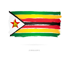 Flag of Zimbabwe. Abstract concept