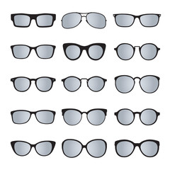 Set of Glasses isolated. Vector Icons.