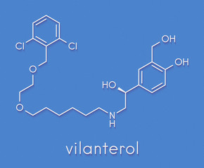 Vilanterol COPD drug molecule. Skeletal formula.