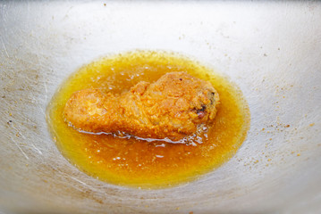 Chicken Frying In A Pan. 
