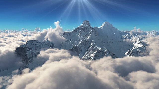mountain snow clouds 4k