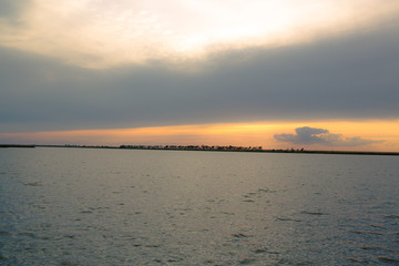 Sunrise on the lake. Sunset on the lake.