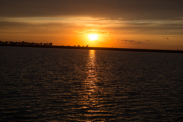 Sunrise on the lake. Sunset on the lake.