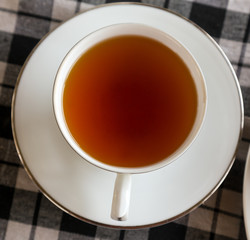 Top view cup of tea