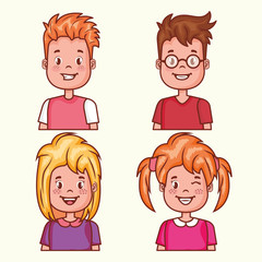 little happy kids avatars characters