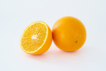 Obraz na płótnie Canvas Freshjuicy orange fruit isolated on white background .