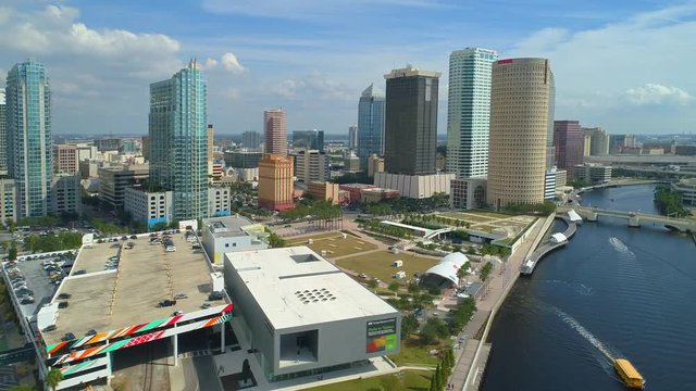 Aerial 4k drone shot Tampa Downtown