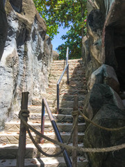 Cement stairs in the garden