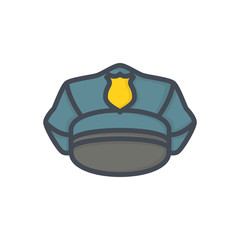 Police Equipment colored icon officer hat
