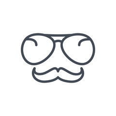 Obraz premium Police Equipment line icon mustache glasses