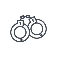 Police Equipment line icon handcuffs