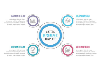 4 Steps - Circle Infographics