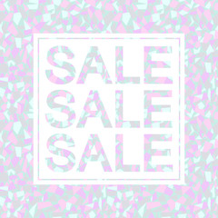 Sale illustration. Text on a holographic background. Can be used like banner, poster, flyer