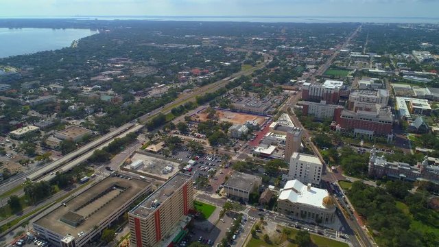 Aerial Video Hyde Park Tampa FL Neighborhood And Highway