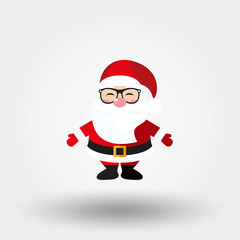 Santa Claus with glasses. Icon. Vector. Flat.