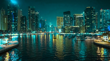 Dubai. Night Dubai Marina.

