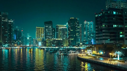 Fototapeta na wymiar Dubai. Night Dubai Marina. 