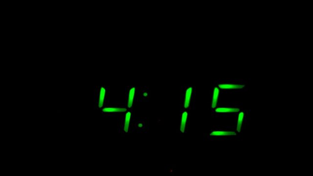 countdown from four minutes on an electronic clock