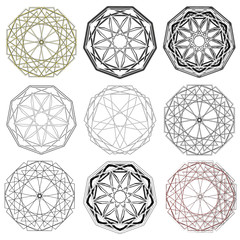 Holiday patterns of stars of snowflakes and flowers for gifts