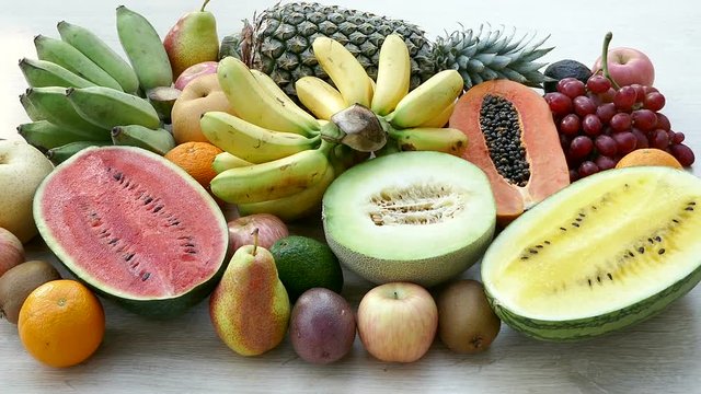 Assorted and mixed fruits
