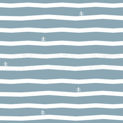 Pattern with stripes and trees, vector illustration - 181095494
