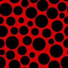 Ladybug pattern. Seamless vector