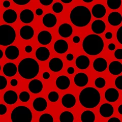 Gordijnen Lieveheersbeestje patroon. Naadloze vector © Aygun