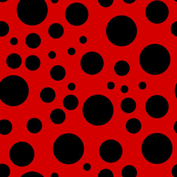Ladybug pattern. Seamless vector