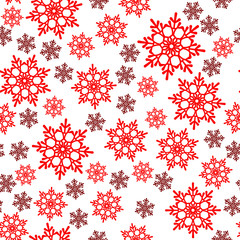 Snowflakes seamless pattern. Snow falls background. Symbol winter, Merry Christmas holiday, Happy New Year celebration Vector illustration