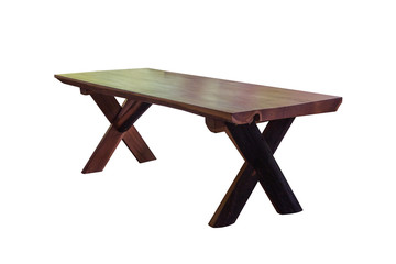 Wooden table isolated.