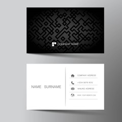 Naklejka na ściany i meble Modern business card template design. With inspiration from the abstract. Contact card for company. Two sided black and white . Vector illustration. 